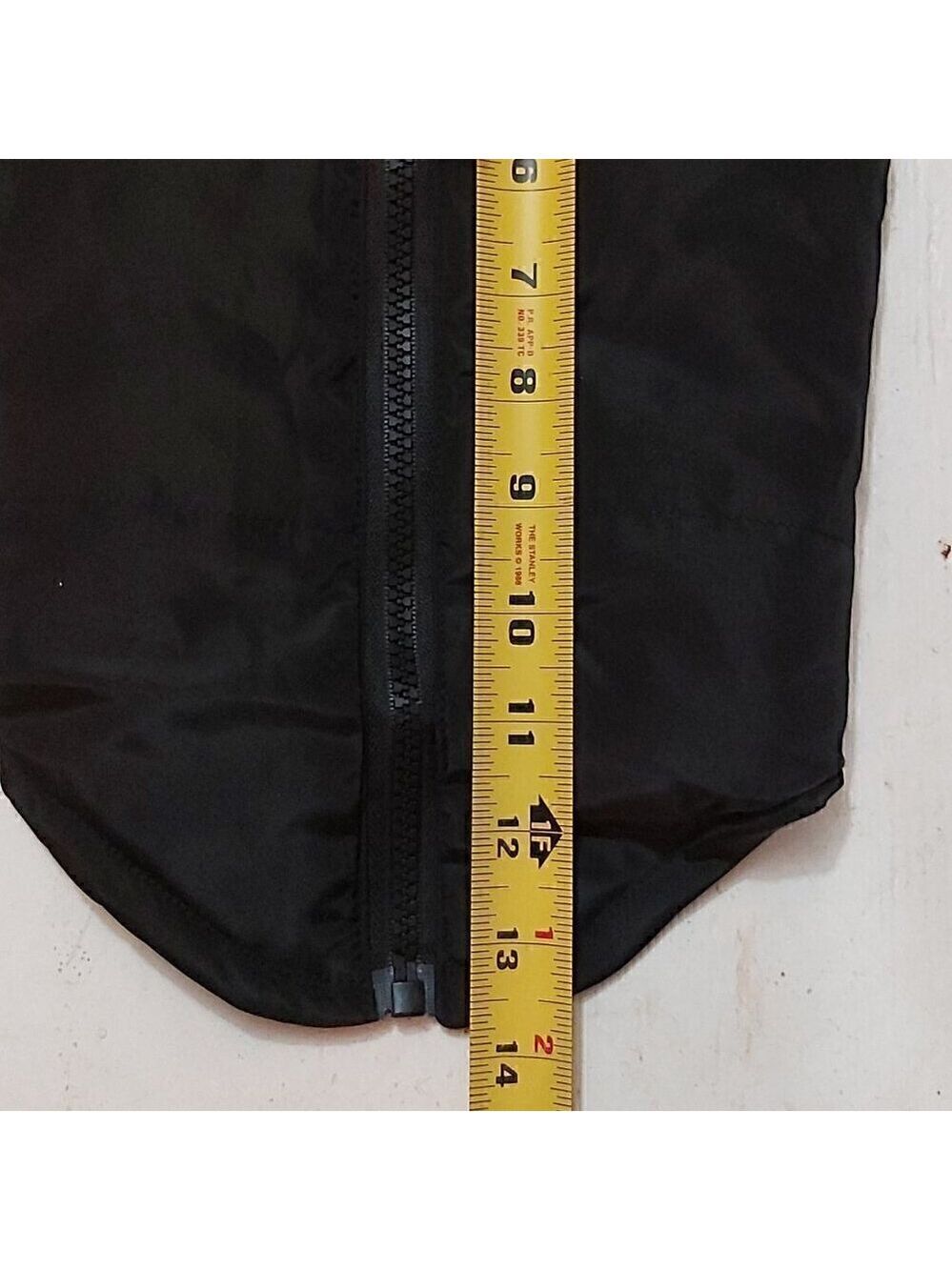Black Dog Winter Coat with Fluorescent Green Stripe - Zipper Closure, Size Large - Picture 5 of 7